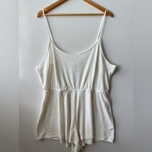 H&M Divided Terry Romper Spaghetti Strap Sleeveless‎ Ivory White Size XL